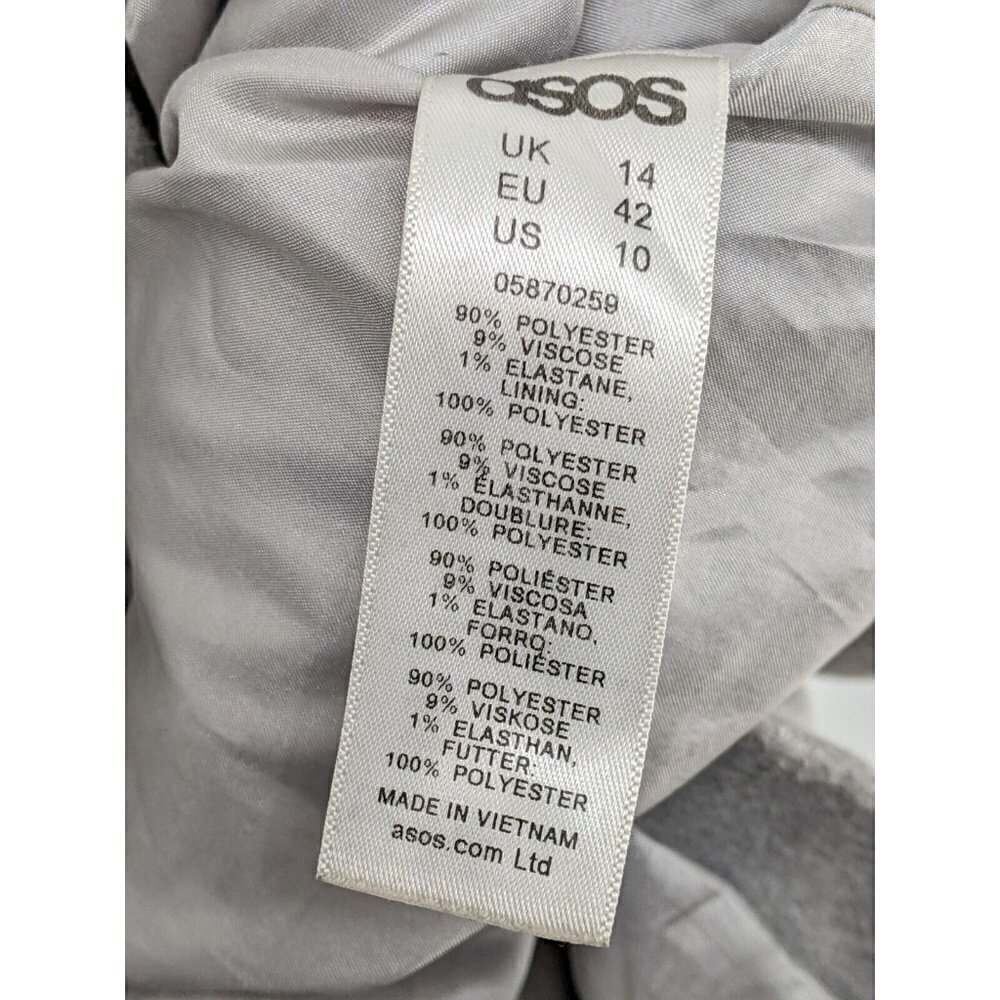 ASOS Hooded Long Coat Zip Front Gray Lined Pockets Women's Sz 10 - Picture 4 of 12